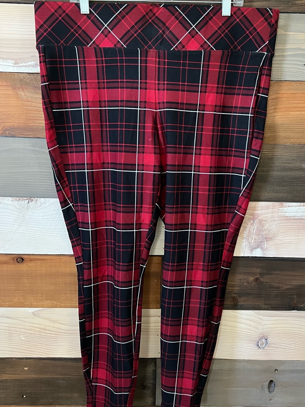 torrid Red and Black Plaid Pixie Leggings